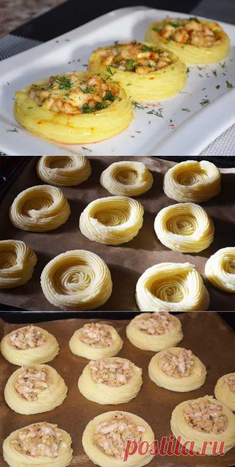 Картофельные гнёзда с курицей - пошаговый рецепт с фото - как приготовить - ингредиенты, состав, время приготовления - Дети Mail.Ru