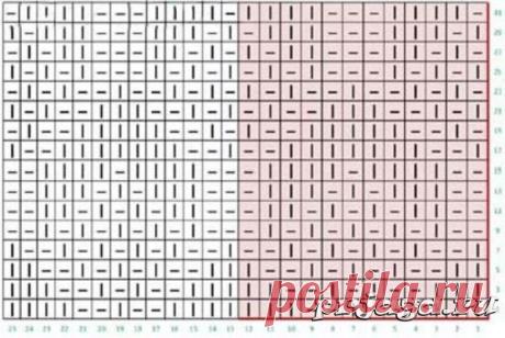 Двусторонний узор спицами из листьев