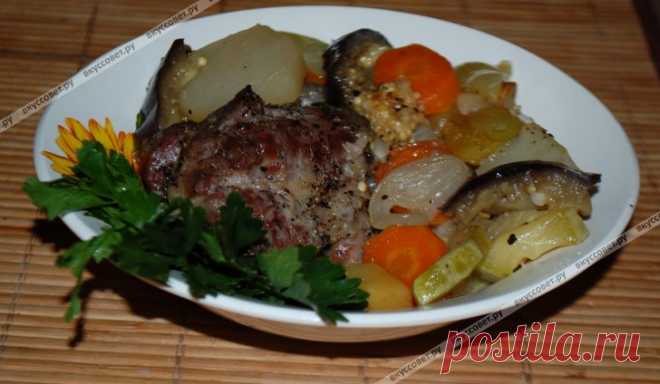 Овощи с мясом в рукаве пошаговый рецепт с фото