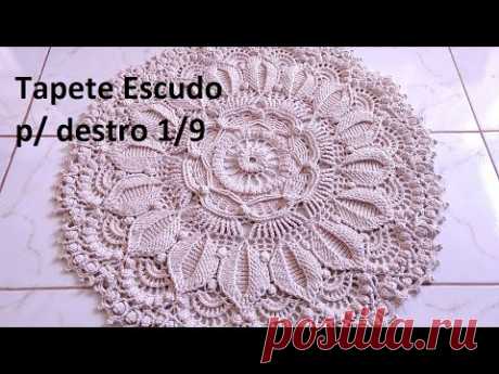 vídeo aulas crochê - Tapete Escudo de Crochê  (destro 1/9)