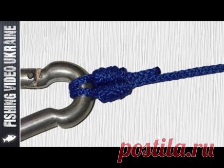 Узел &quot;Кошачья лапка&quot;. Как привязать карабин, вертлюг или крючок с колечком? HD