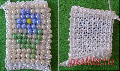 Тунисское вязание с бисером от Натальи Шютц