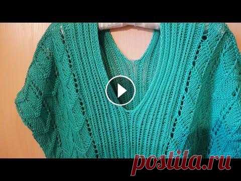 Кофточка-топ свободного силуэта  Хлопок Часть 1 Пряжа, схема, ажурный узор Размер 48-50 Длина изделия 74 см Пряжа Ализе BAHAR 100г/260м примерно 350г Спицы №2,5, крючок №2,5...