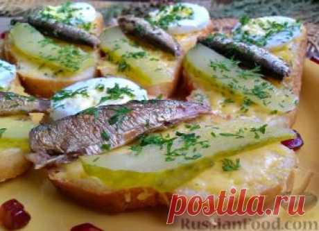 Рецепт: Бутерброды со шпротами на RussianFood.com