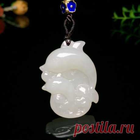 Delicate Hotan Jade Dolphin Pendant-dolphin necklace-dolphin | Etsy