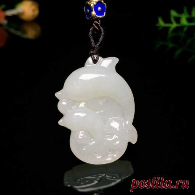 Delicate Hotan Jade Dolphin Pendant-dolphin necklace-dolphin | Etsy