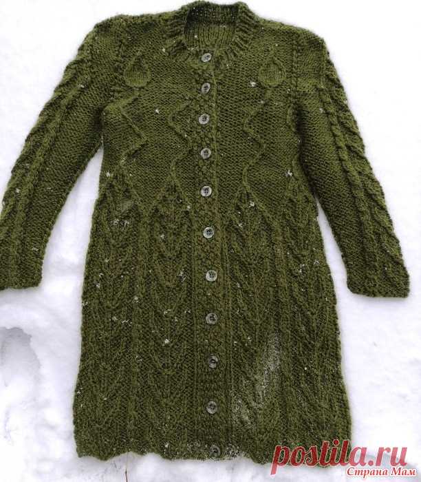 Кардиган из толстой пряжи спицами. Пряжа Пехорка 