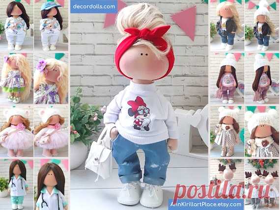 Love Girl Doll Custom Made Doll Portrait Doll Handmade | Etsy Hello dear visitors!  This is handmade cloth doll created by Master Olga S. (Karaganda, Kazakhstan).  All dolls stated on the photo are mady by artist Olga. You can find them in our shop searching by artist name.  Doll is 25 cm (9.8 inch) tall and made of only quality materials.  Such dolls and toys