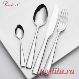 Набор столовых приборов Нержавеющая сталь 24 шт. Услуги 6 человек серебро Ножи Вилка Набор Ресторан посуда и столовые приборы фарфоровые сервизы купить на AliExpress