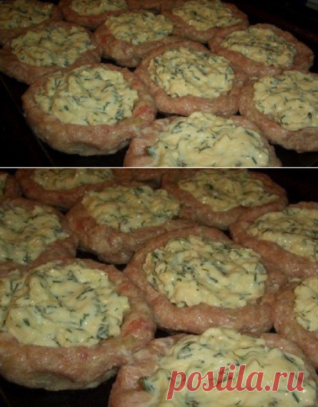 Гнезда из фарша с сыром