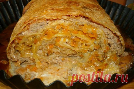 Мясной рулет из лаваша |