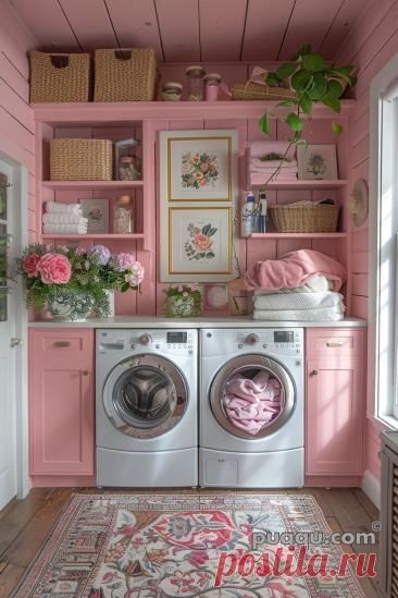 Small Laundry Room Ideas: Making the Most of Limited Space | Small pink laundry room, Girly laundry room ideas, Laundry room design pink