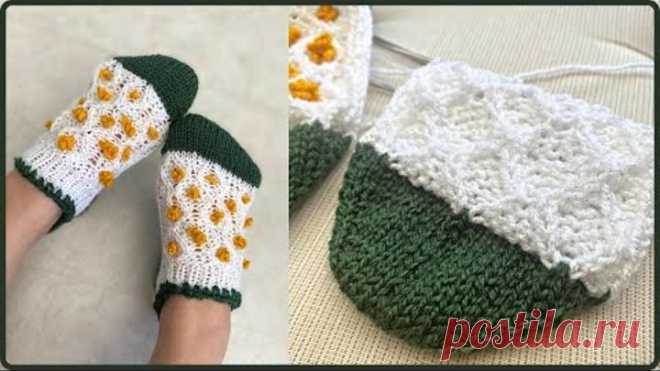 Оригинальный ромбовый узор #knittingtutorialforbeginners #knittingsocks #вязаныеноски