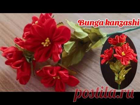 Cara membuat bunga kanzashi dari pita satin