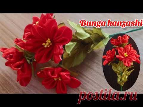 Cara membuat bunga kanzashi dari pita satin