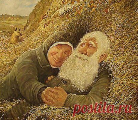 СВЕТ  В  ДУШАХ
...
 Какие были времена !
Духовный свет в глазах нерушим,
Любовь в сердцах,на двух одна
И в унисон дышали души.
Мечты какие !-Урожай,
чтоб закрома заполнил хлебом !
И что б ни кто голодным не был,
И что бы дом  теплом  дышал...
Поставить на ноги детей,
Сажать деревья,-вишни , груши
И жить во благо. Без затей...
Закон природы не нарушив
© Copyright: Лидия Купаева, 2015
Свидетельство о публикации №115012008306