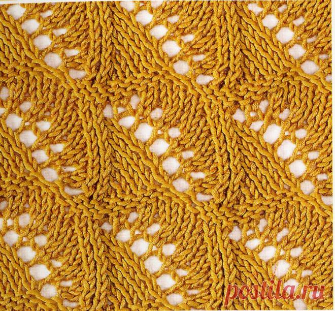 Ажурный узор спицами 78 — Shpulya.com - схемы с описанием для вязания спицами и крючком