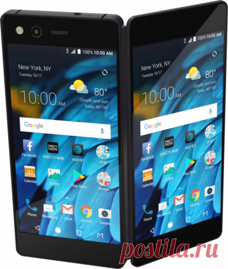 ZTE представила горизонтальную раскладушку Axon M с двумя дисплеями
