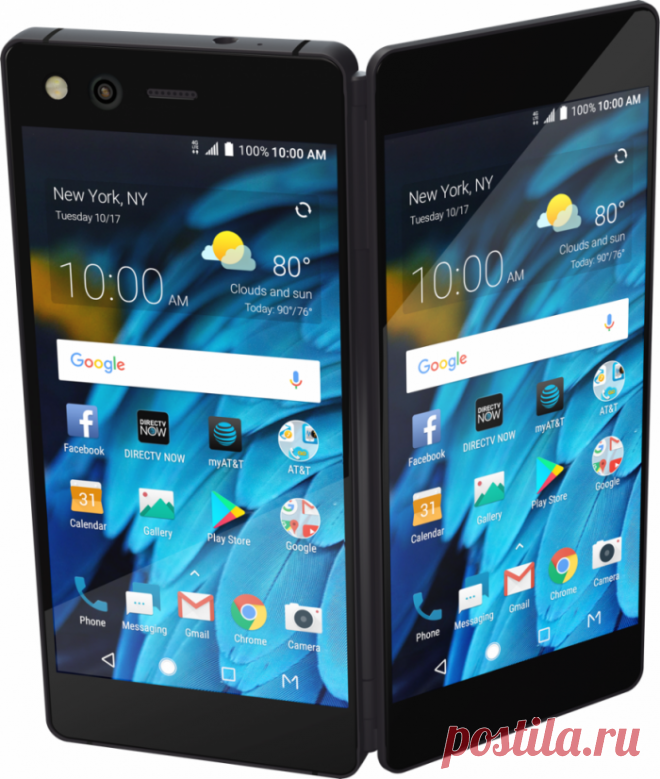 ZTE представила горизонтальную раскладушку Axon M с двумя дисплеями