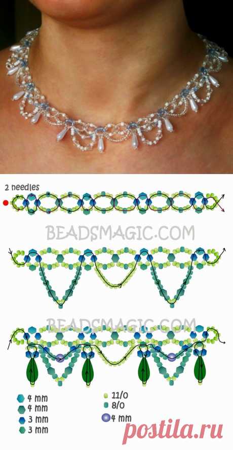 Free pattern for necklace Ameli | Beads Magic