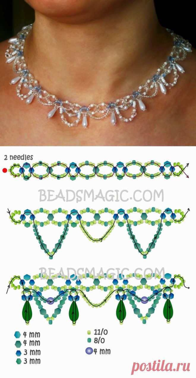 Free pattern for necklace Ameli | Beads Magic