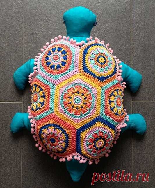 Granny Square Hexagon CRYSTAL - Crochet pattern, photo-tutorial PDF