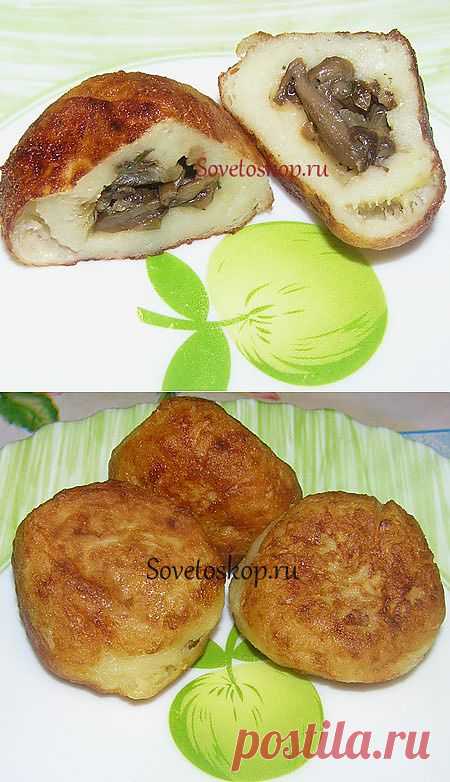 Картофельные колобки с грибами