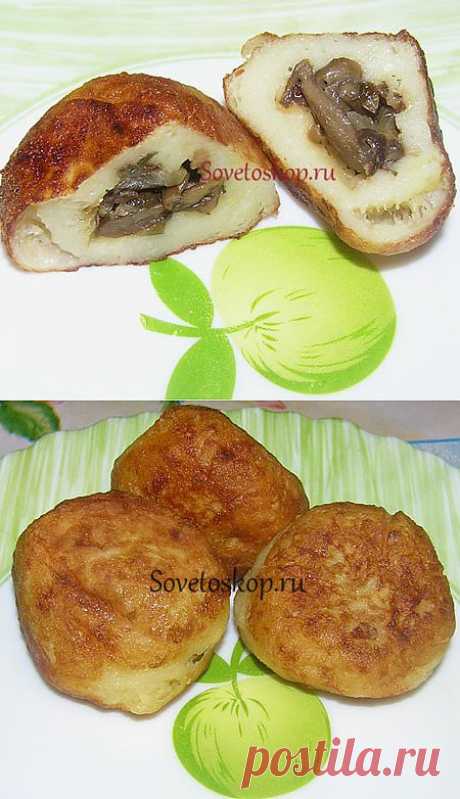 Картофельные колобки с грибами