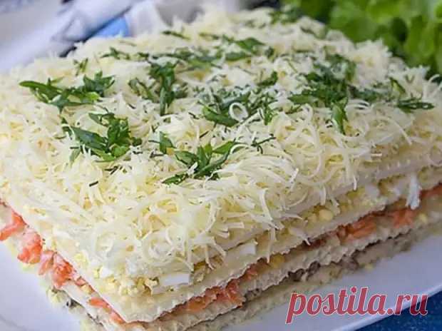 Рецепт потрясающего закусочного торта из вафельных коржей с курицей и грибами - Вкусные рецепты - медиаплатформа МирТесен