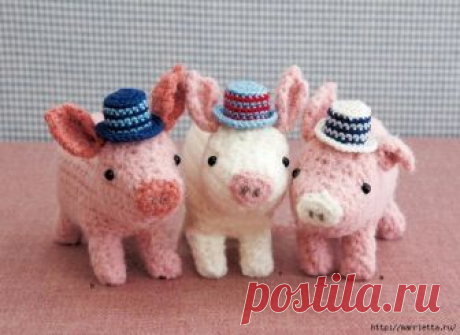 Три поросенка амигуруми. Схемы вязания игрушки — HandMade