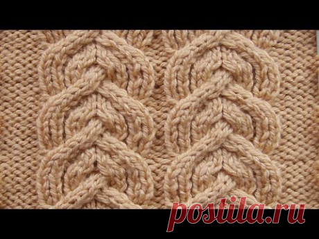 Рельефные дорожки Косички Вязание спицами Видеоурок 271