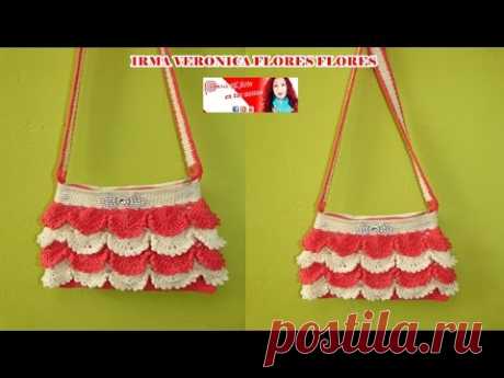 ELABORADO BOLSO PARA NIÑA TEJIDO A CROCHET PASO A PASO EN LINDO PUNTO ABANICO