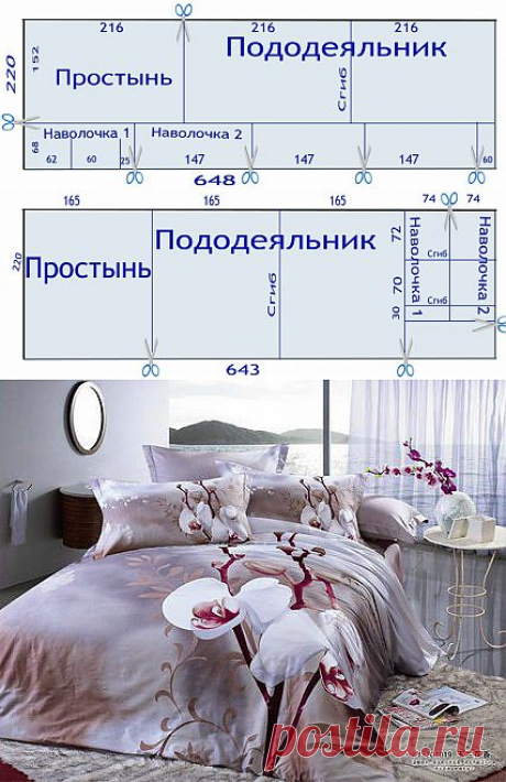 Раскрой постельного белья.
