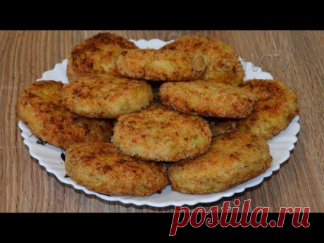 Куриные котлеты с кабачком. Cutlets chicken with zucchini.
