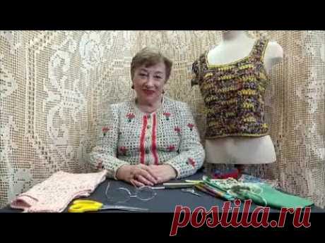 Топик из полосок шёлковой ткани. Мастер-класс по вязанию крючком от О. С. Литвиной.