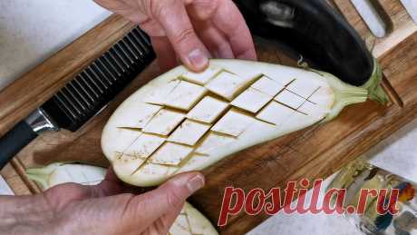 Готовлю баклажаны с начинкой способом с надрезами. Получается вкуснее, а по времени то же самое (делюсь рецептом) | Розовый баклажан | Яндекс Дзен