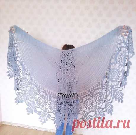 Шаль крючком вязаная схема
