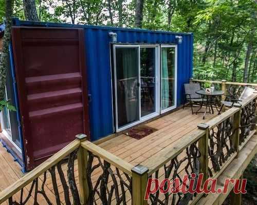 Простой пример уютной дачи из транспортного контейнера