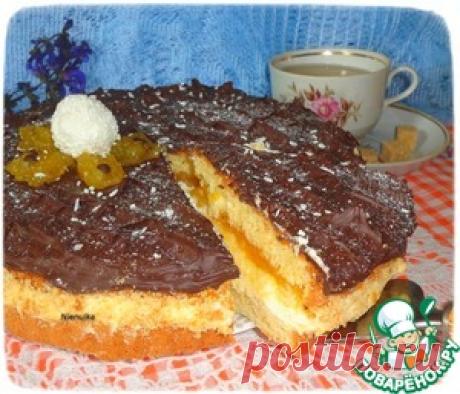 Торт с творожно-манным кремом - кулинарный рецепт