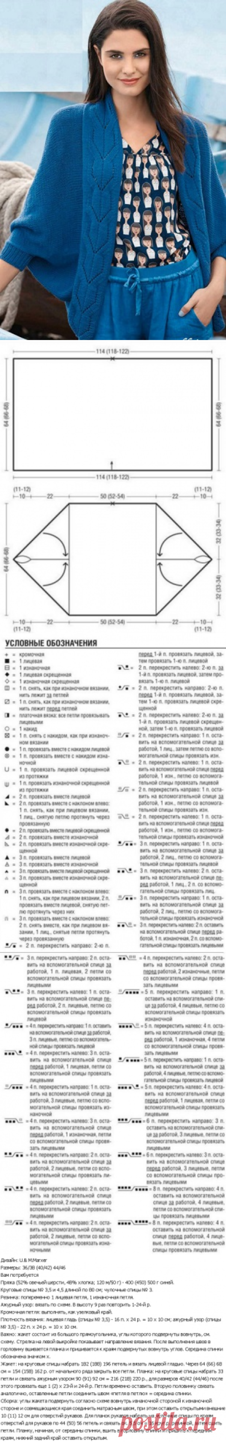Жакет из прямоугольника спицами - Вязание для женщин спицами. Схемы вязания спицами