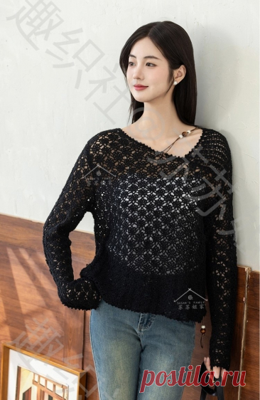Вязанные ажурные блузы с длинным рукавом - вне времени и сезона. | Зеленая комната | Дзен