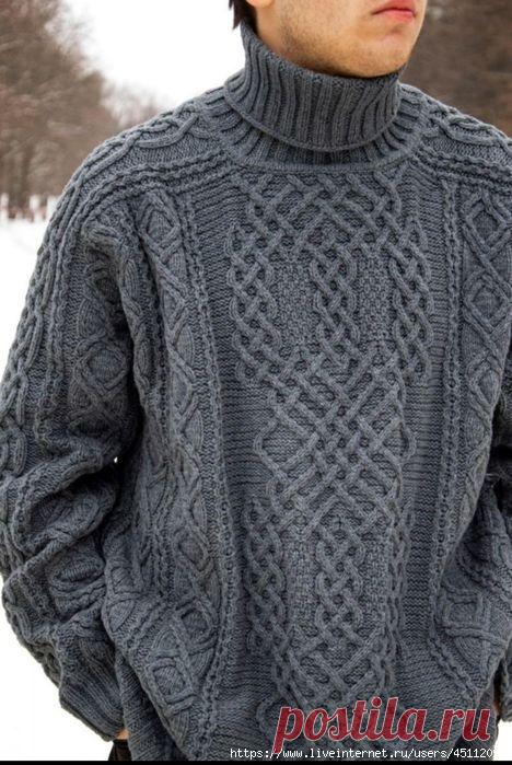 Мужской свитер для опытных вязальщиц. МК