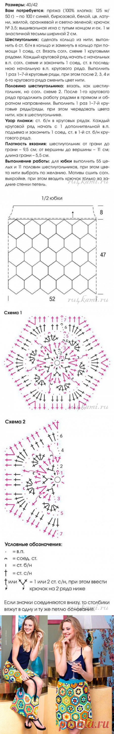 Юбка крючком + сумка из мотивов » Сайт 