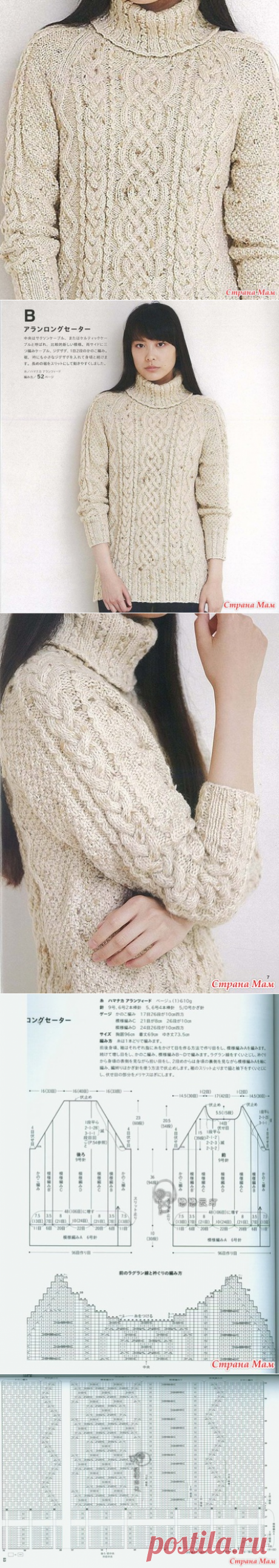 Свитер спицами(араны) - Вязание - Страна Мам