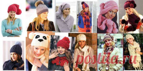 Женские шапочки спицами. ПОДБОРКА, СХЕМЫ