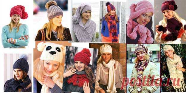 Женские шапочки спицами. ПОДБОРКА, СХЕМЫ