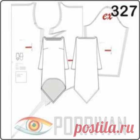 Выкройка туники для полных - Porrivan Выкройка туники с асимметричным низом построена для полных женщин и в расчёте на комплект с другим платьем. Для того, чтобы носить её как отдельное