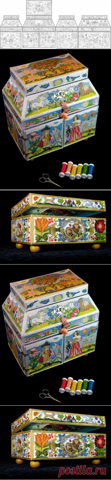 Double Casket with Four Seasons Design in Stumpwork Stitch Along (Alre – Thistle Threads