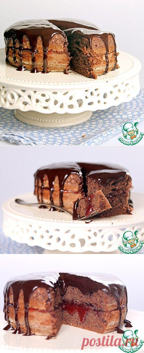 Шоколадный пирог с джемом - кулинарный рецепт