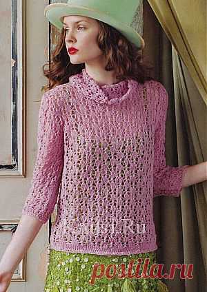 Ажурный пуловер в ретро-стиле. Вязание для женщин / Пуловеры / Спицами